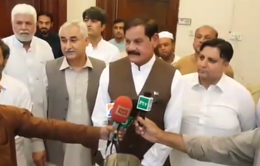 Nominated Speaker Khyber Pakhtunkhwa Assembly Mushtaq Ghani Media Talk after submitting Nomination Papers for KP Assembly Speakership (14.08.18)