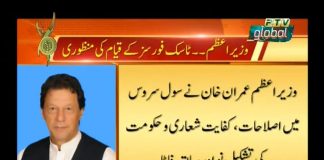 Prime Minister Imran Khan approved constitution of three task forces (06.09.18)