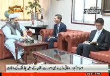 China Ambassador to Pakistan Yao Jing called on Minister of Religious Affairs Noor-ul-Haq Qadri in Islamabad