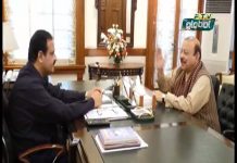 Barrister Sultan Mahmood Chaudhry calls on Chief Minister of Punjab Usman Buzdar in Lahore (12.10.18)