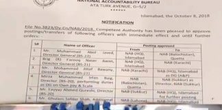 ملک بھر میں احتساب کا عمل تیز کرنے کا فیصلہ. نیب چئیرمین نے بڑی اکھاڈ پچھاڈ کر دی.