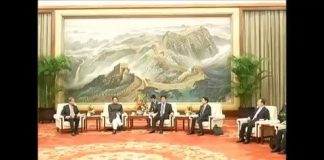 Prime Minister Imran Khan meets H.E. Li Zhanshu, Chairman National People's Congress (NPC) at Great Hall of the People in Beijing.