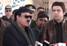 Minister for Railways Sheikh Rasheed, Governor of Sindh Imran Ismail and Minister for Water Resources Faisal Vawda Media Talk Quetta (14.11.18)