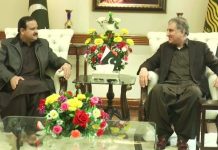 وزیراعلیٰ پنجاب عثمان بزدار سے وزیراعلیٰ آفس میں وزیر خارجہ شاہ محمود قریشی کی ملاقات۔